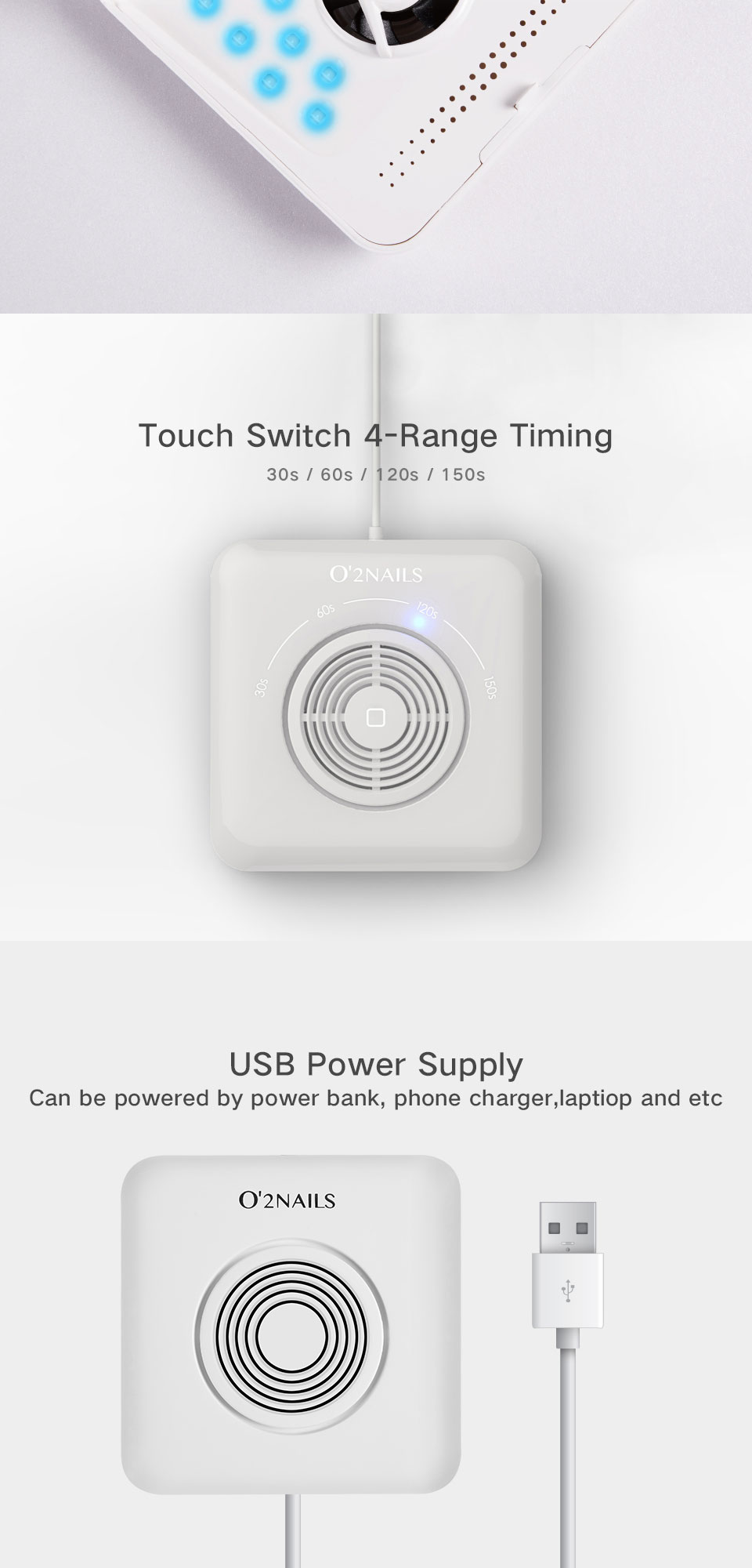 USB Flip LED Gel Light-O2NAILS